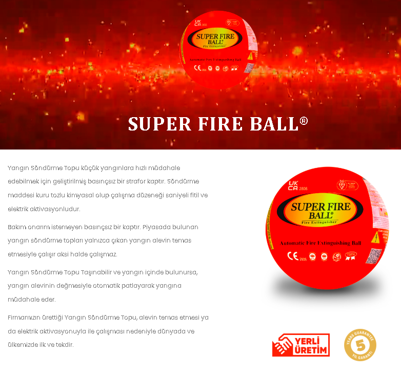 Yangın Söndürme Topu (Super Fire Ball) – Otomatik Yangın Söndürücü