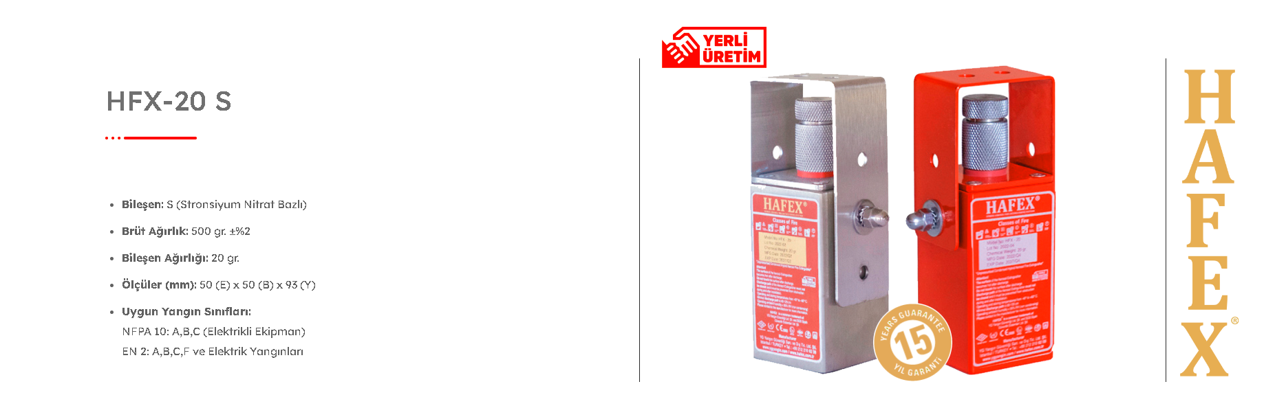 HFX-20S Aerosol Yangın Söndürücü | Elektrikli & Endüstriyel Yangınlar İçin Kompakt Sistem