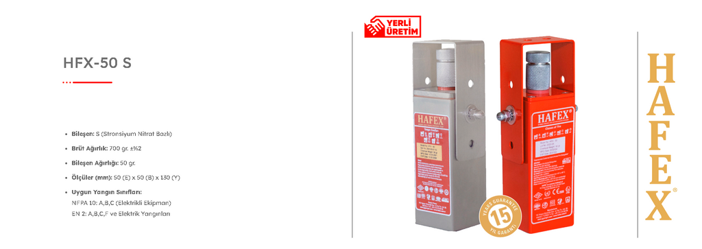HFX-50S Aerosol Yangın Söndürücü | Elektrikli & Endüstriyel Yangınlar İçin Kompakt Sistem