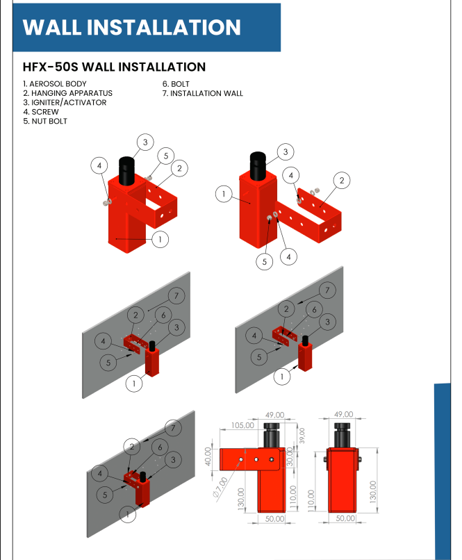 HFX-50S Aerosol Yangın Söndürücü | Elektrikli & Endüstriyel Yangınlar İçin Kompakt Sistem